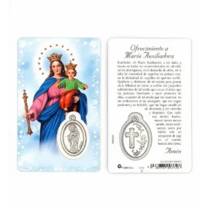 Estampa de Maria Auxiliadora con medalla