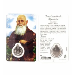 Estampa de Fray Leopoldo con medalla