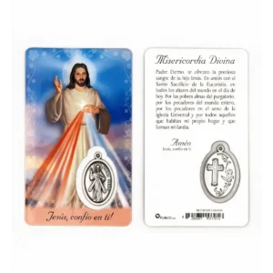 Estampa de Jesus de la Misericordia con medalla