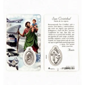 Estampa de San Cristobal con medalla y oracion