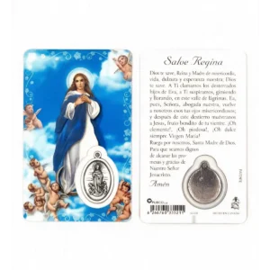 Estampa de la Inmaculada Concepcion con medalla