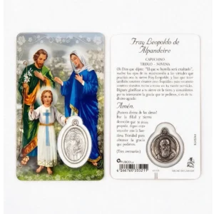Estampa de la Sagrada Familia con medalla