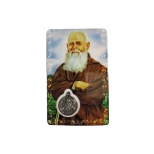 Estampa de Fray Leopoldo con medalla y oración