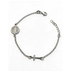 Pulsera San Benito en plata de ley · Pulseras