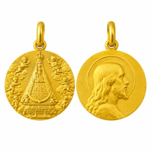 Medalla escapulario de Nuestra Señora de Begoña (Virgen de Begoña) y Cristo Salvador