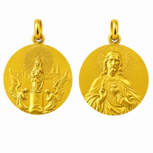 Medalla escapulario de la Virgen del Pilar y el Sagrado Corazon de Jesus