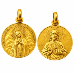 Medalla escapulario de Nuestra Señora de la Soledad de la Paloma y el Sagrado Corazon de Jesus