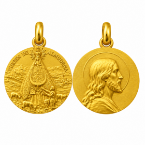 Medalla escapulario de la Virgen de Aranzazu y Cristo Salvador