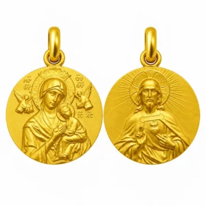 Medalla escapulario de la Virgen del Perpetuo Socorro y el Sagrado Corazon de Jesus