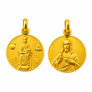 Medalla escapulario de la Virgen de Nuria y el Sagrado Corazon de Jesus