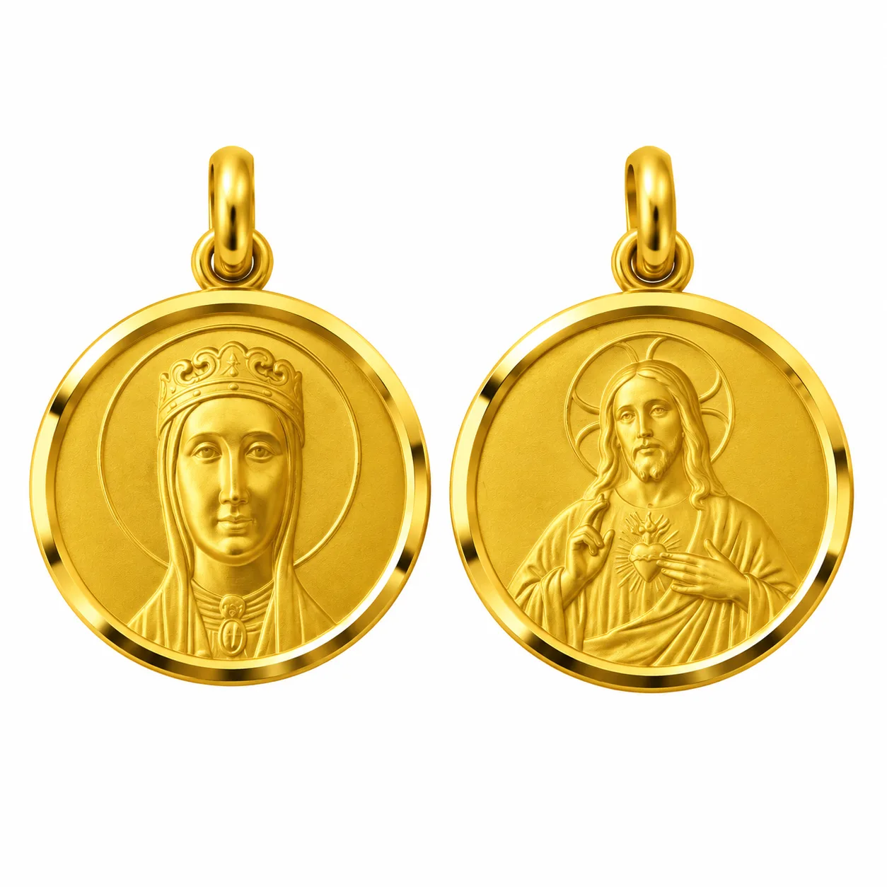 Medalla escapulario de Nuestra Señora de Montserrat (Virgen de Montserrat) y el Sagrado Corazon de Jesus