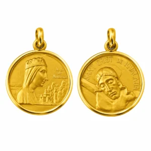 Medalla escapulario de la Virgen de Montserrat y el Santo Cristo de Igualada