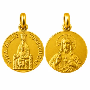 Medalla escapulario de Nuestra Señora de Torreciudad y el Sagrado Corazon de Jesus