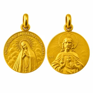 Medalla escapulario de Nuestra Señora de la Soledad de la Paloma y el Sagrado Corazon de Jesus
