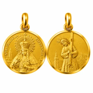 Medalla escapulario de la Virgen Macarena y el Cristo del Gran Poder