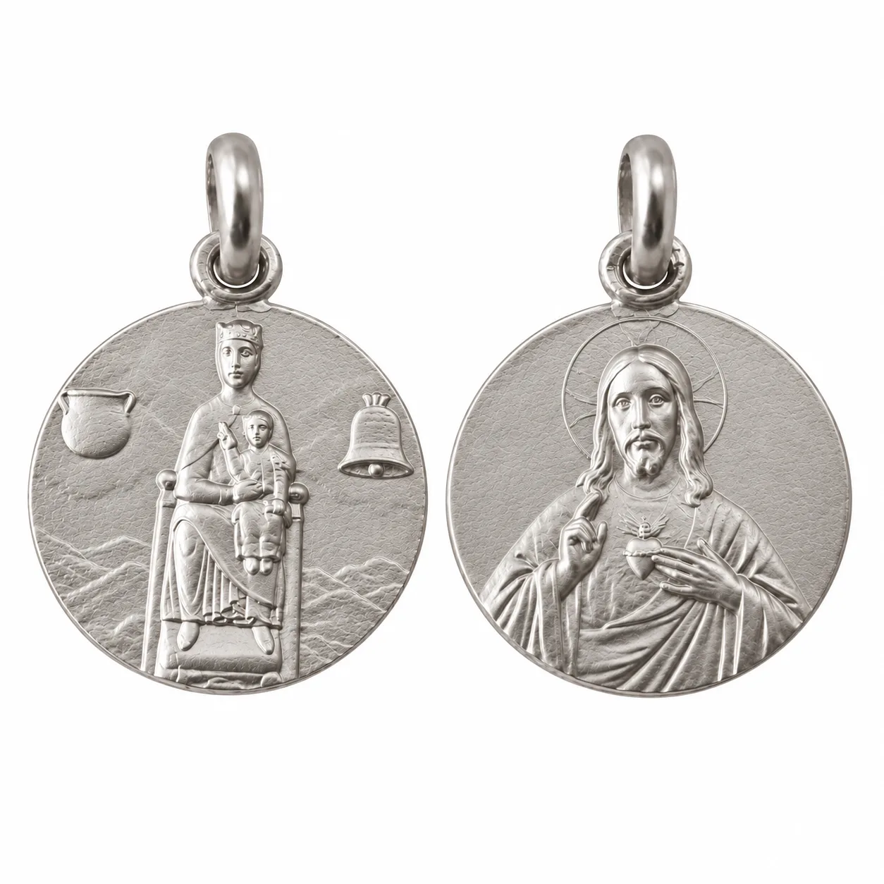 Medalla escapulario de la Virgen de Nuria y el Sagrado Corazon de Jesus - Imagen 2