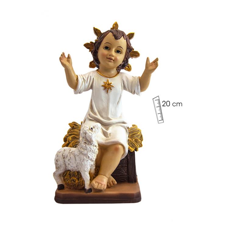 Niño Jesus sentado con oveja