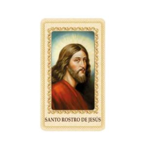 Estampa del Santo Rostro de Jesus plastificada con oracion
