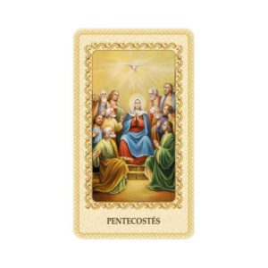 Estampa de Pentecostes plastificada con oración