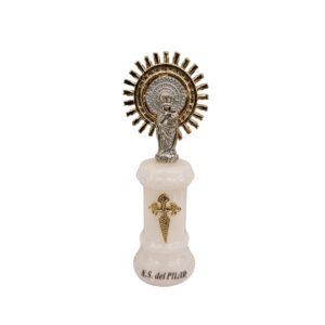 Virgen del Pilar con peana de alabastro