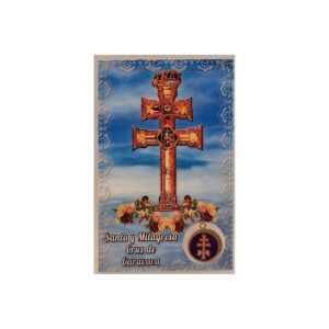 Estampa de la Cruz de Caravaca con medalla y oración