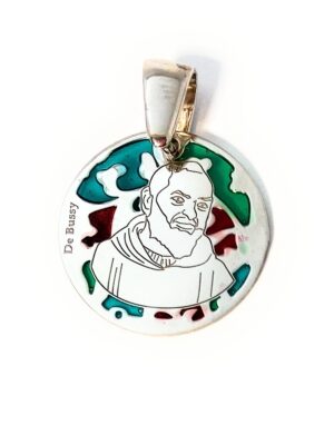 Medalla Padre Pio en plata de ley y esmalte®. 20mm