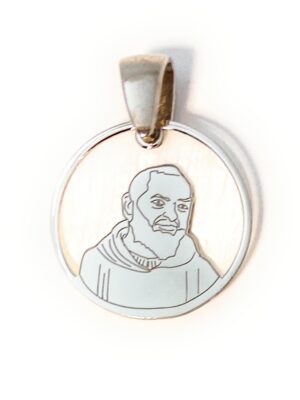 Medalla Padre Pio plata de ley y nácar®. 20mm
