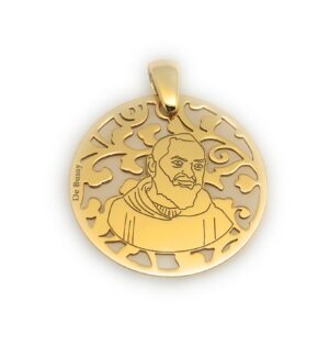 Medalla Padre Pio plata de ley y nácar®. 25mm