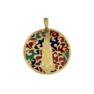 Medalla Virgen de Fatima en plata de ley y esmalte®