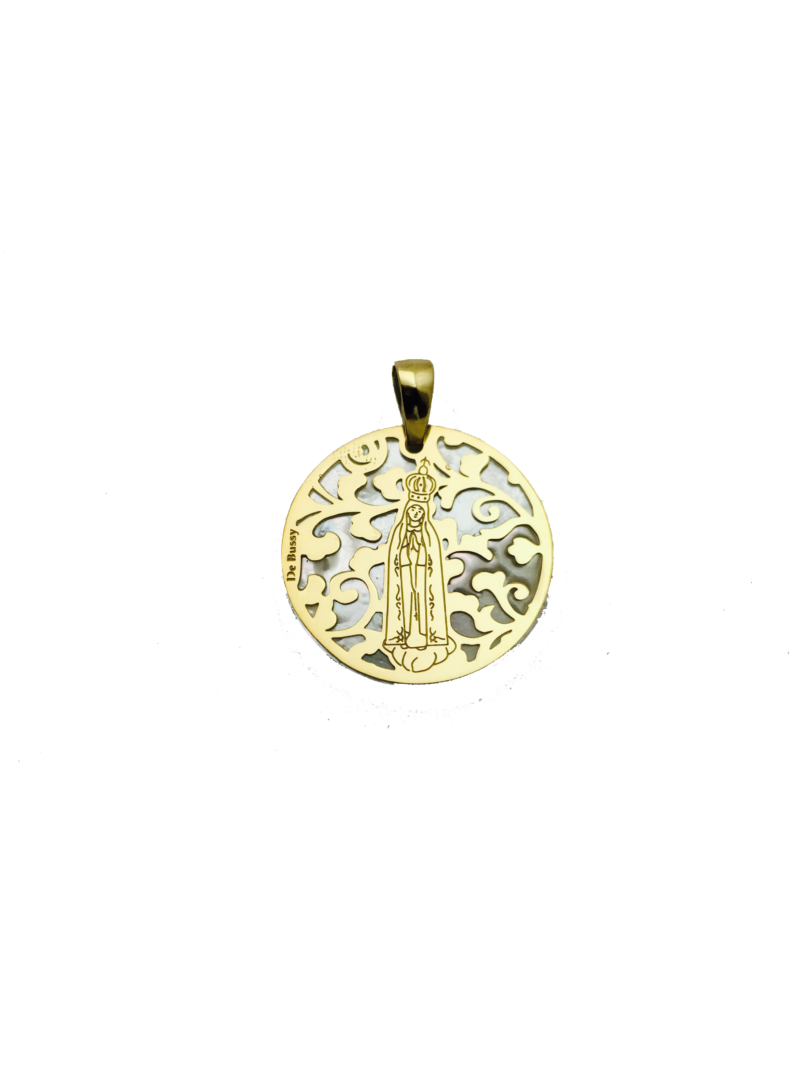 Medalla Virgen de Fatima en plata de ley y nácar®