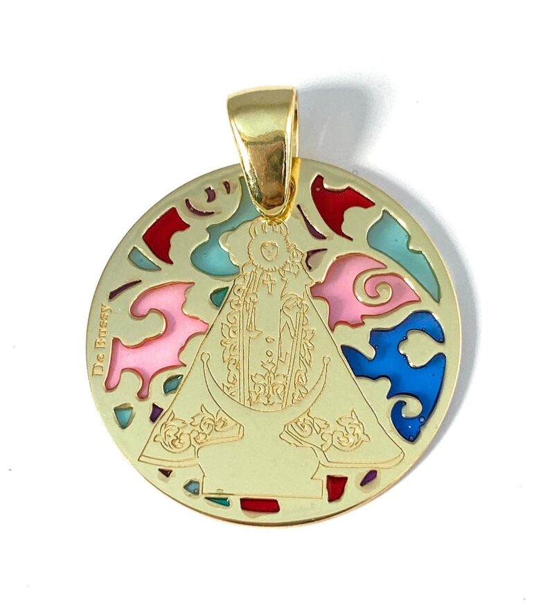 Medalla Virgen de la Fuensanta plata de ley y esmalte®. 25mm