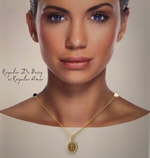 Medalla Virgen de la Milagrosa plata de ley y circonitas