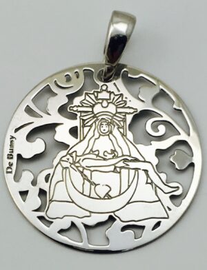 Medalla Virgen de las Angustias (Patrona de Granada) plata de ley y ónix