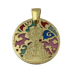 Medalla Virgen de las Nieves plata de ley y esmalte®. 25mm