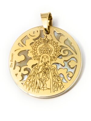 Medalla Virgen de las Nieves plata de ley y nácar®. 25mm