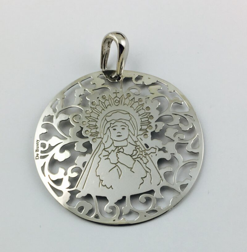 Medalla Virgen de los Dolores en plata de ley®. Paso Azul de Lorca. 40mm