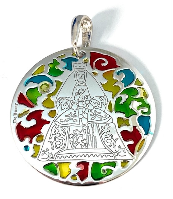 Medalla Virgen de los Reyes en plata de ley y esmalte®