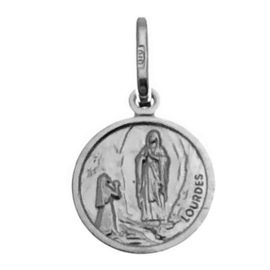 Medalla Virgen de Lourdes en plata de ley 11mm