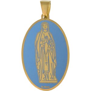 Medalla Virgen de Lourdes plata de ley® 30mm