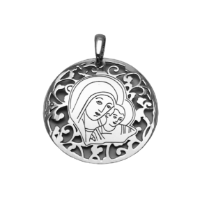 Medalla Virgen del Camino en plata de ley y diamante®. 35mm