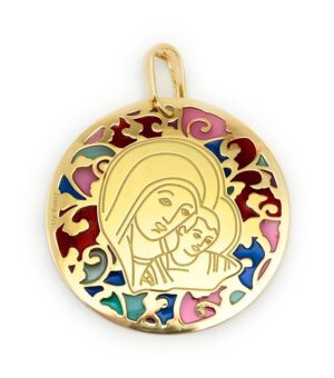Medalla Virgen del Camino en plata de ley y esmalte®. 35mm