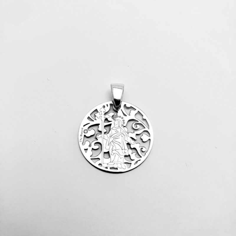 Medalla Virgen del Duomo de Milán plata de ley y diamante®. 25mm