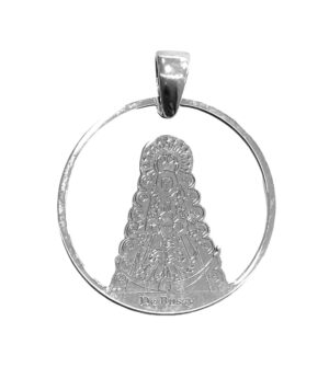 Medalla Virgen del Rocio plata de ley. Tamaño: 30mm