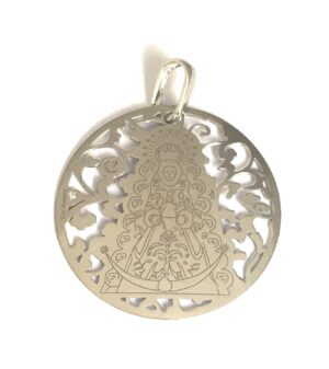Medalla Virgen del Rocio plata de ley y diamante®. 35mm
