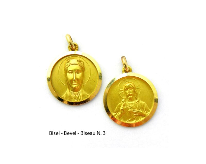 Medalla escapulario de la Virgen de Montserrat (rostro) y el Sagrado Corazon de Jesus