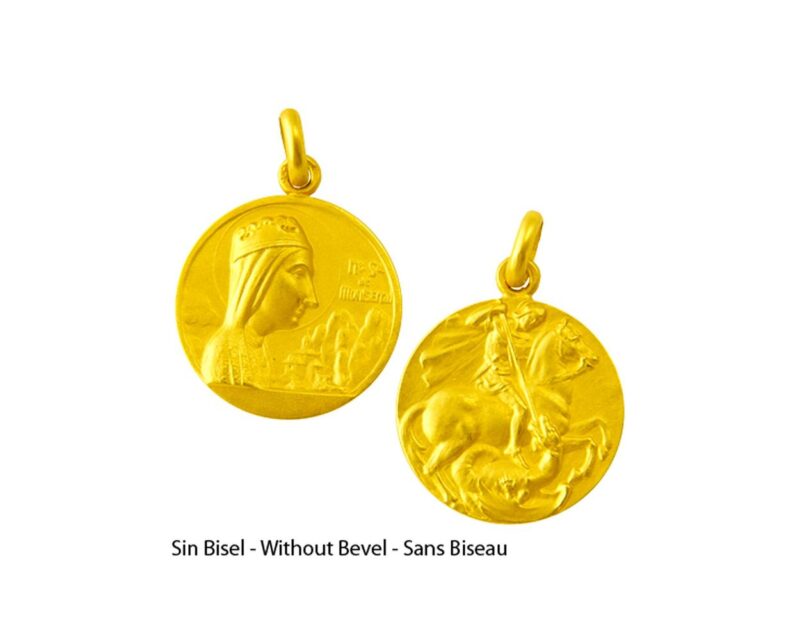 Medalla escapulario de la Virgen de Montserrat y San Jorge