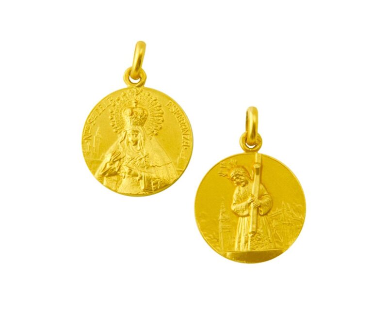 Medalla escapulario de la Virgen Macarena y el Cristo del Gran Poder