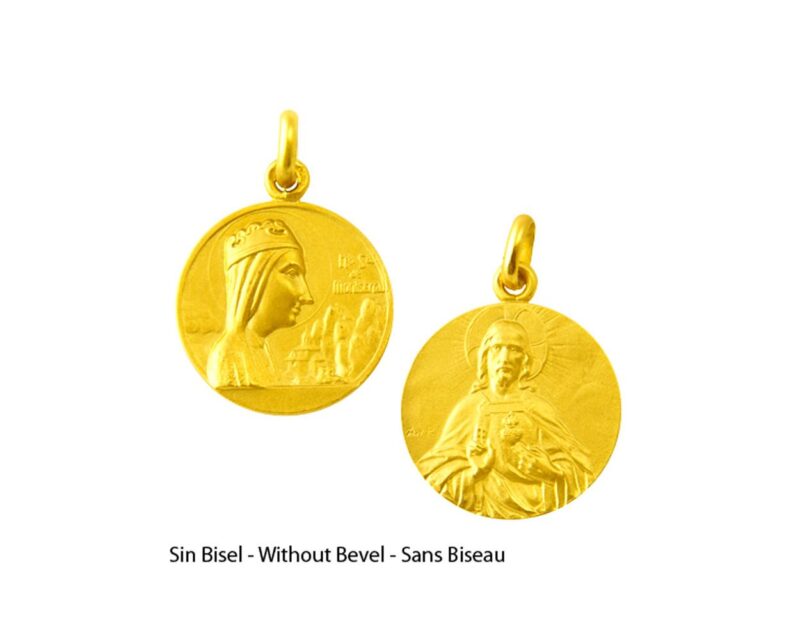 Medalla escapulario de la Virgen de Montserrat y el Sagrado Corazon de Jesus