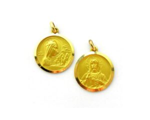 Medalla escapulario de Nuestra Señora de Montserrat (Virgen de Montserrat) y el Sagrado Corazon de Jesus