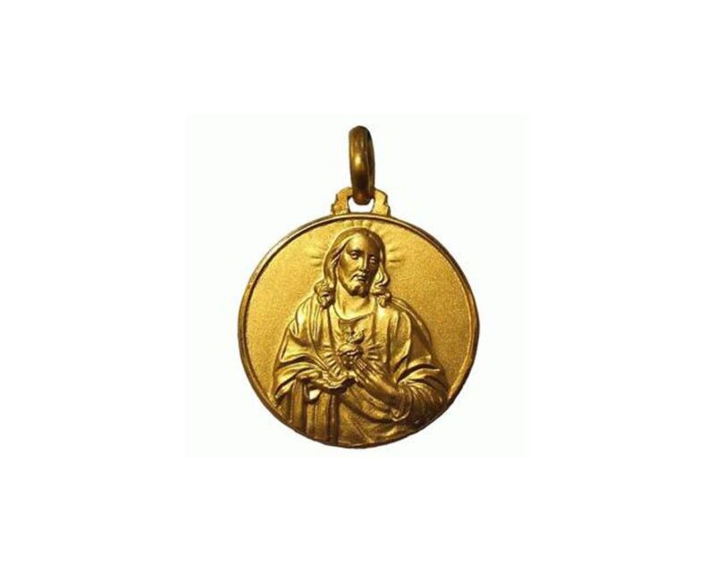 Medalla. Escapulario Virgen del Carmen/Sagrado Corazon